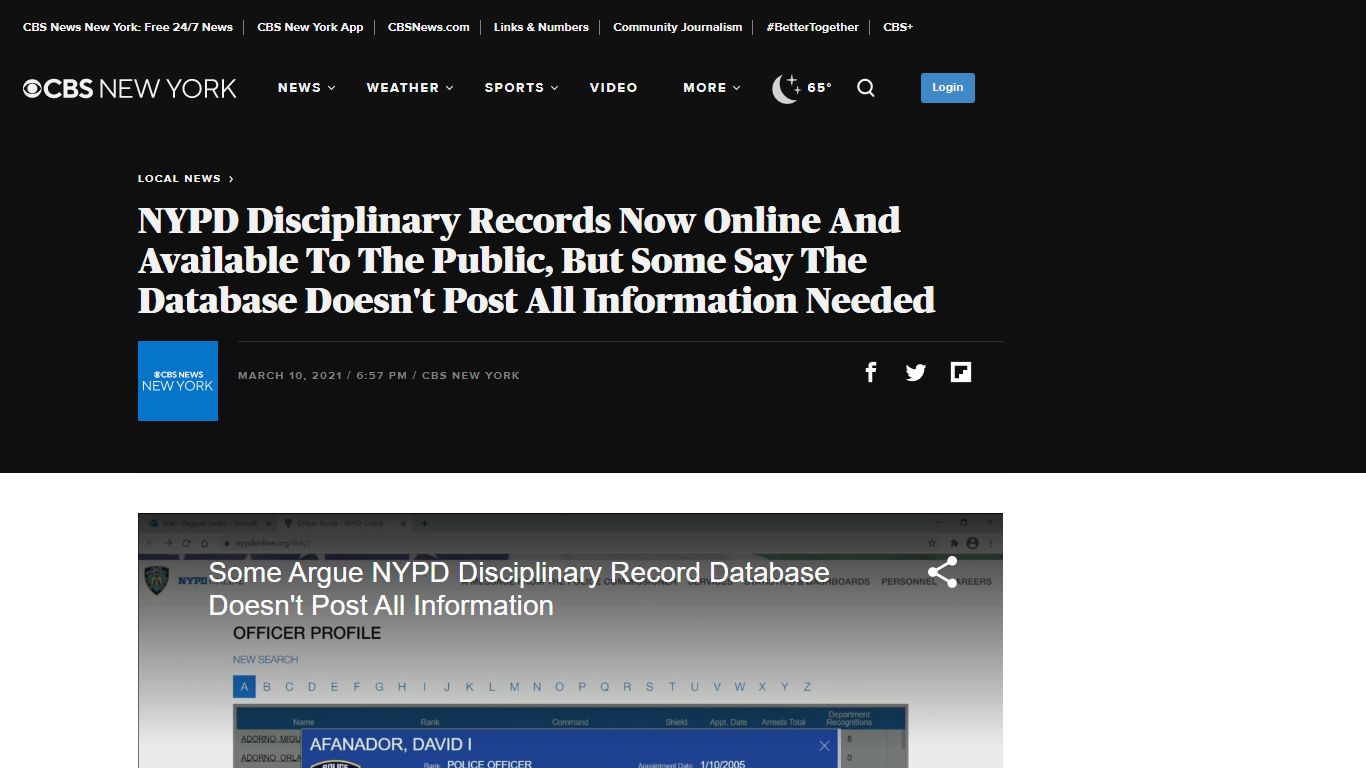 NYPD Disciplinary Records Now Online And Available To The ... - CBS News